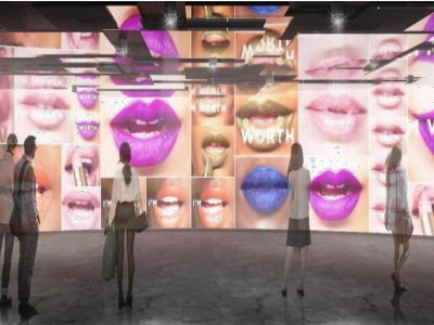展厅设计效果图 | 新奇有趣的美妆唇彩主题展馆设计