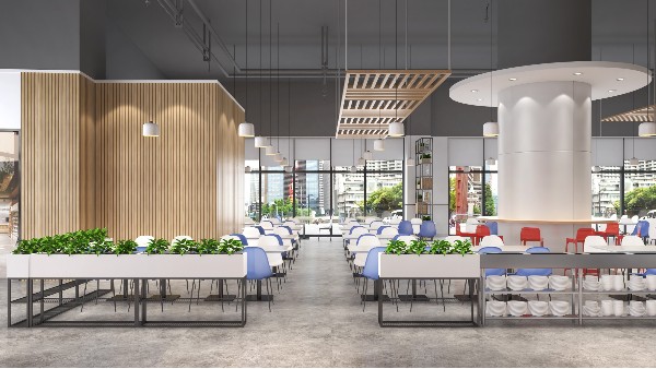 迪芬尼食堂区域设计效果图-厂房员工食堂空间装修案例